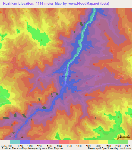 Rozhkao,Russia Elevation Map