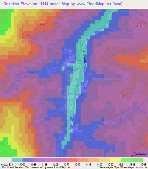 Rozhkao,Russia Elevation Map