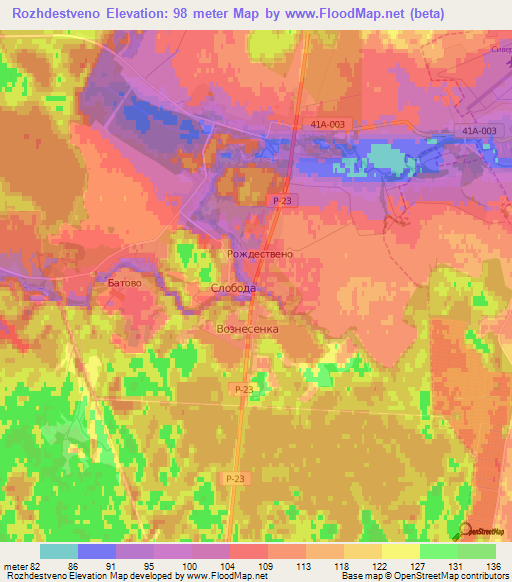 Rozhdestveno,Russia Elevation Map