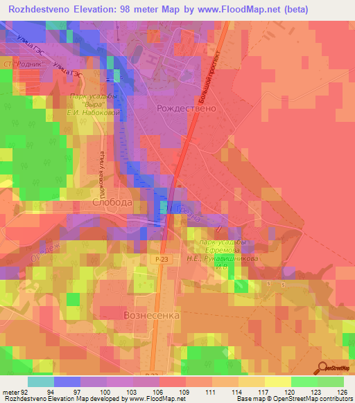 Rozhdestveno,Russia Elevation Map