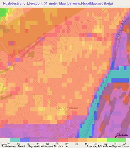 Rozhdestveno,Russia Elevation Map