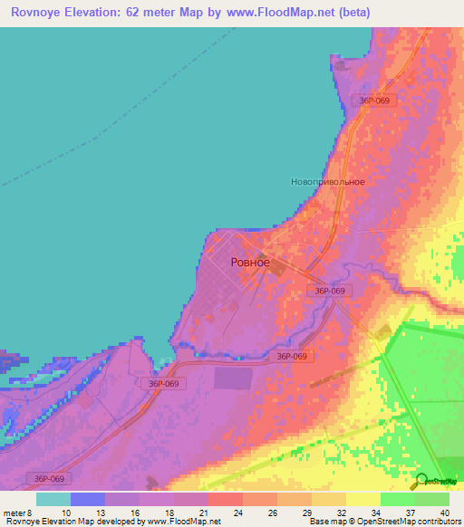 Rovnoye,Russia Elevation Map