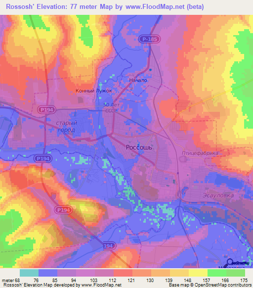 Rossosh',Russia Elevation Map