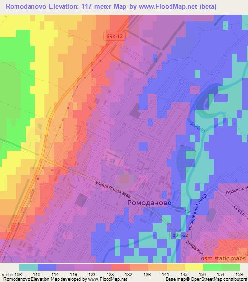 Romodanovo,Russia Elevation Map