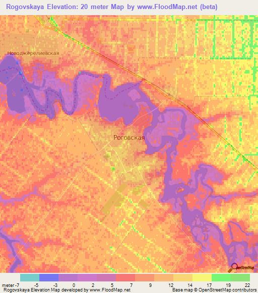 Rogovskaya,Russia Elevation Map