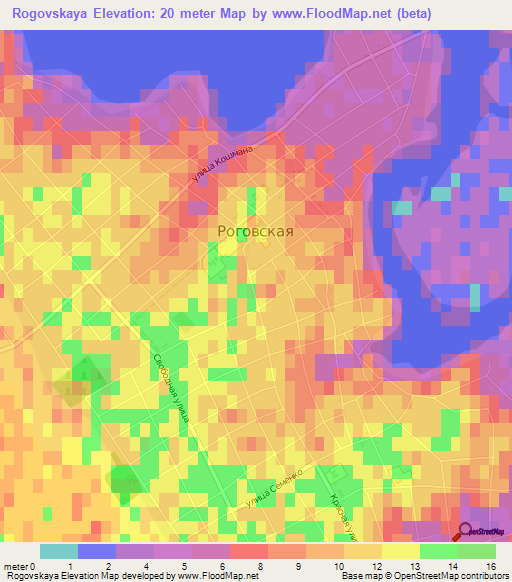 Rogovskaya,Russia Elevation Map