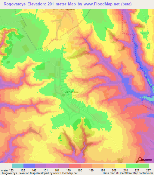 Rogovatoye,Russia Elevation Map