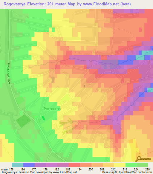 Rogovatoye,Russia Elevation Map