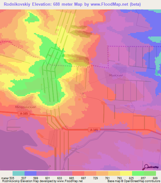 Rodnikovskiy,Russia Elevation Map