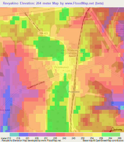 Revyakino,Russia Elevation Map