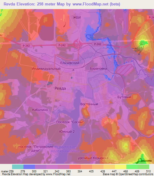 Revda,Russia Elevation Map