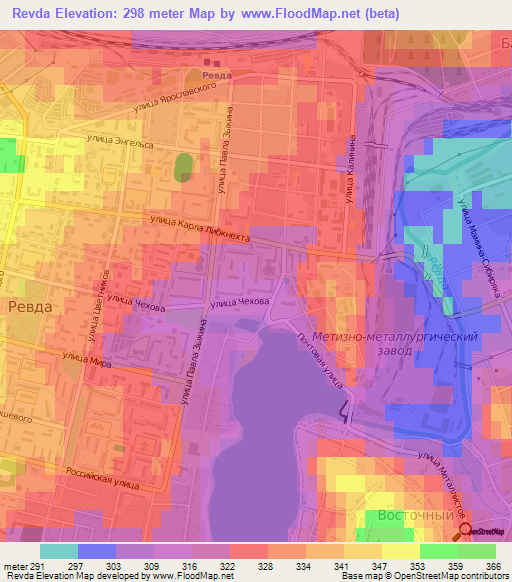 Revda,Russia Elevation Map