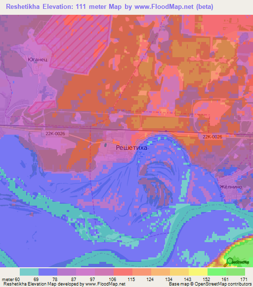 Reshetikha,Russia Elevation Map