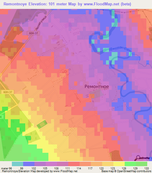 Remontnoye,Russia Elevation Map