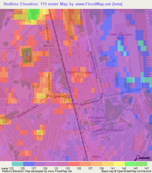 Redkino,Russia Elevation Map