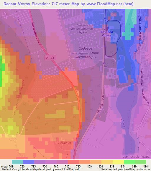 Redant Vtoroy,Russia Elevation Map