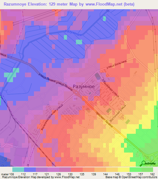 Razumnoye,Russia Elevation Map