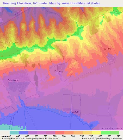 Razdzog,Russia Elevation Map