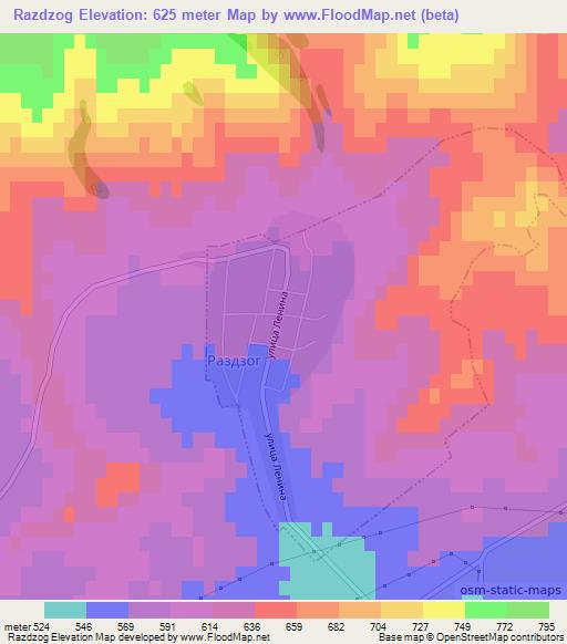 Razdzog,Russia Elevation Map