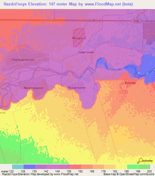 Razdol'noye,Russia Elevation Map