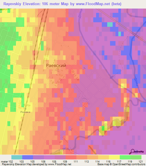 Rayevskiy,Russia Elevation Map