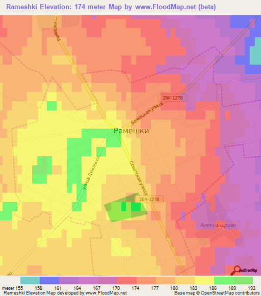 Rameshki,Russia Elevation Map