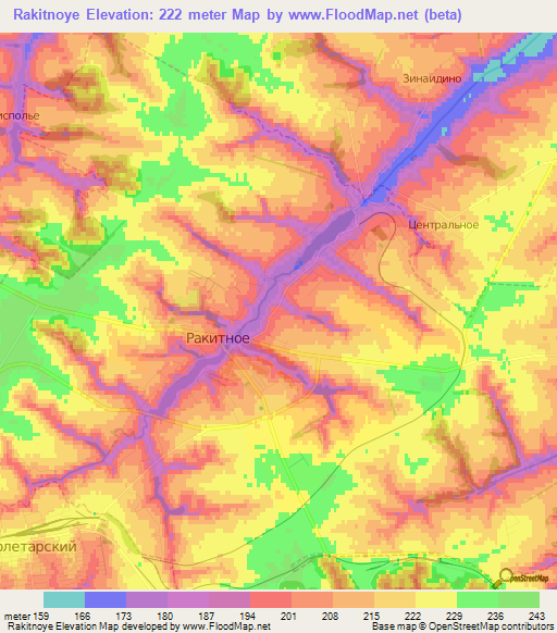 Rakitnoye,Russia Elevation Map