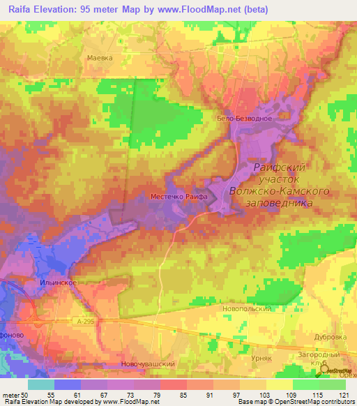 Raifa,Russia Elevation Map