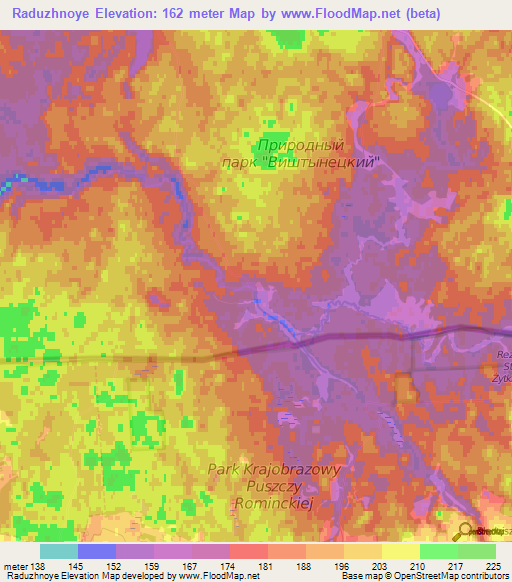 Raduzhnoye,Russia Elevation Map