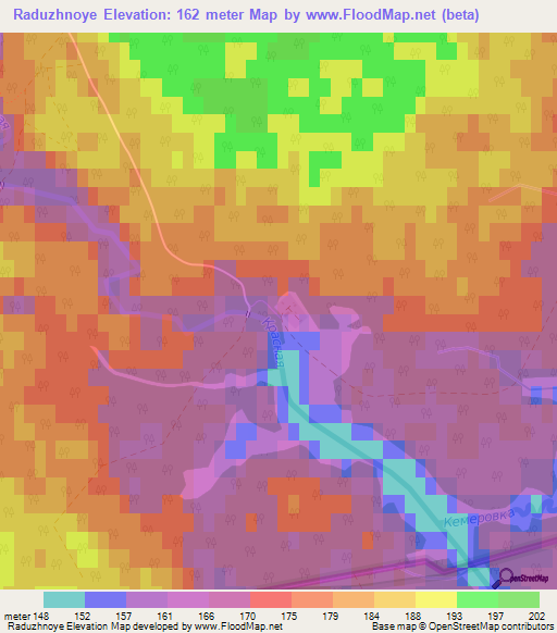 Raduzhnoye,Russia Elevation Map