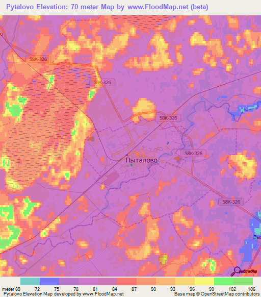 Pytalovo,Russia Elevation Map