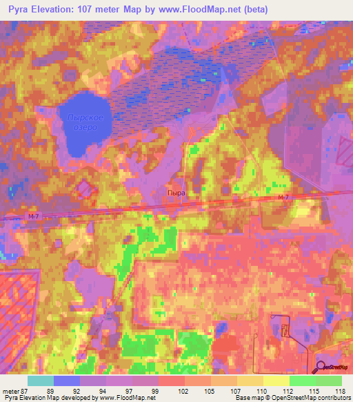 Pyra,Russia Elevation Map