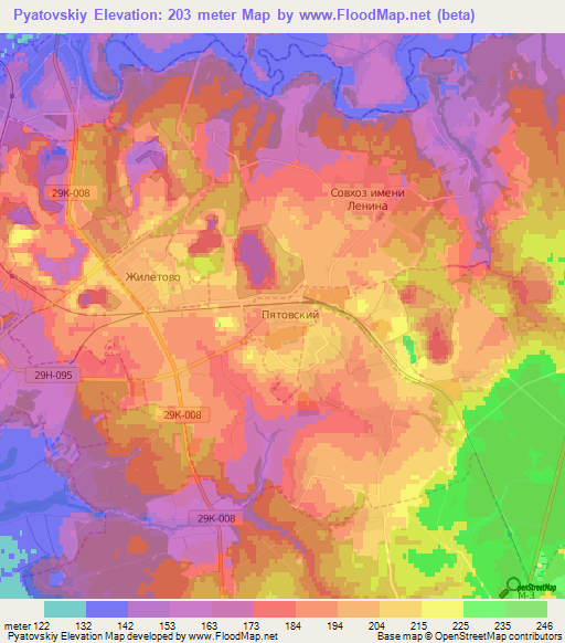 Pyatovskiy,Russia Elevation Map