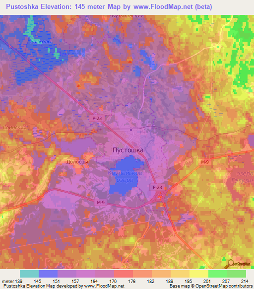 Pustoshka,Russia Elevation Map