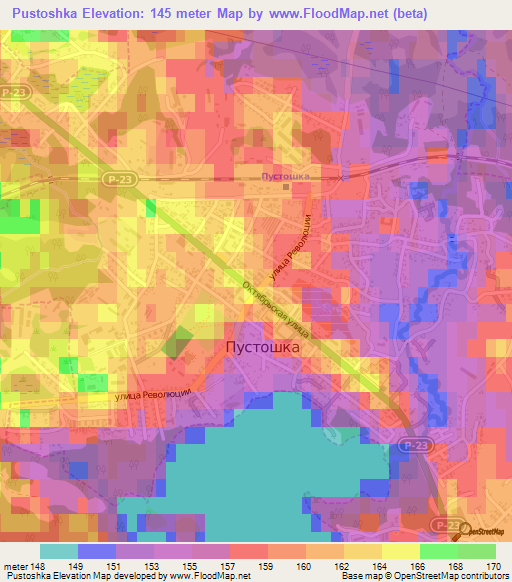 Pustoshka,Russia Elevation Map