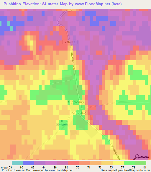 Pushkino,Russia Elevation Map