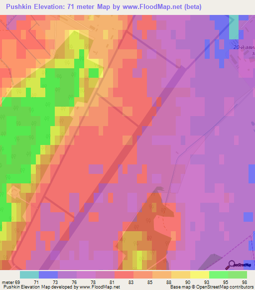 Pushkin,Russia Elevation Map