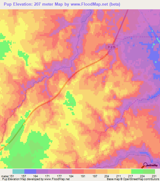 Pup,Russia Elevation Map