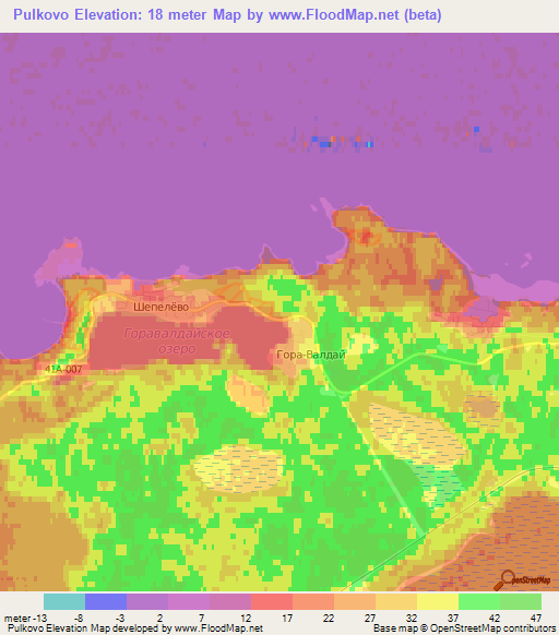 Pulkovo,Russia Elevation Map