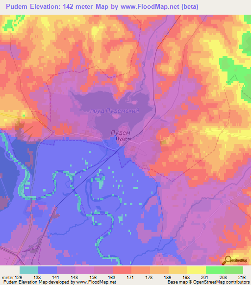 Pudem,Russia Elevation Map