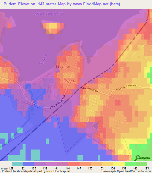 Pudem,Russia Elevation Map