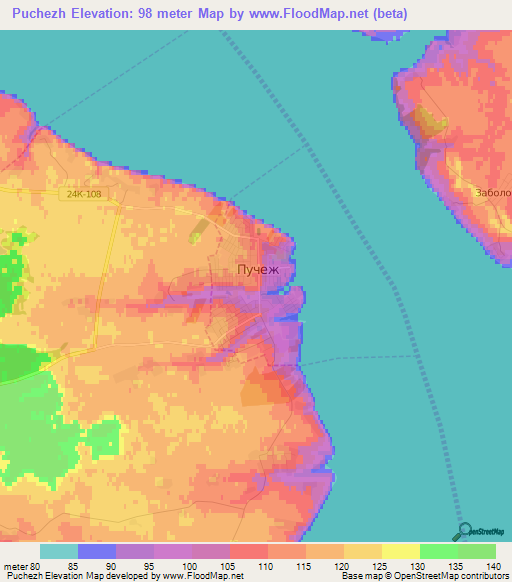 Puchezh,Russia Elevation Map