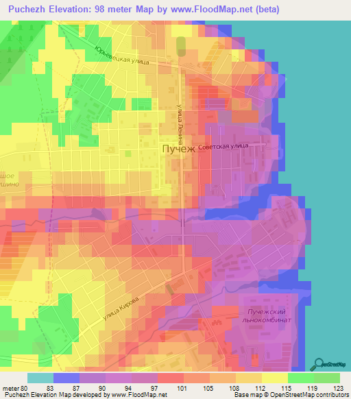 Puchezh,Russia Elevation Map