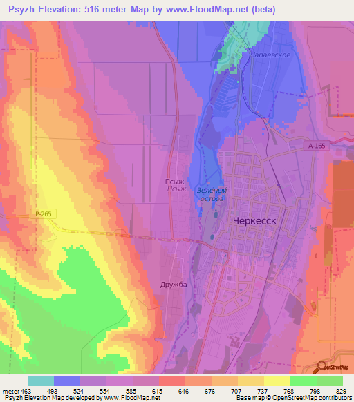 Psyzh,Russia Elevation Map