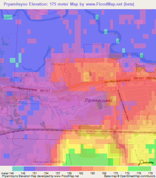 Pryamitsyno,Russia Elevation Map