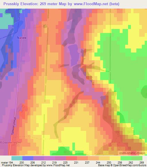Prusskiy,Russia Elevation Map