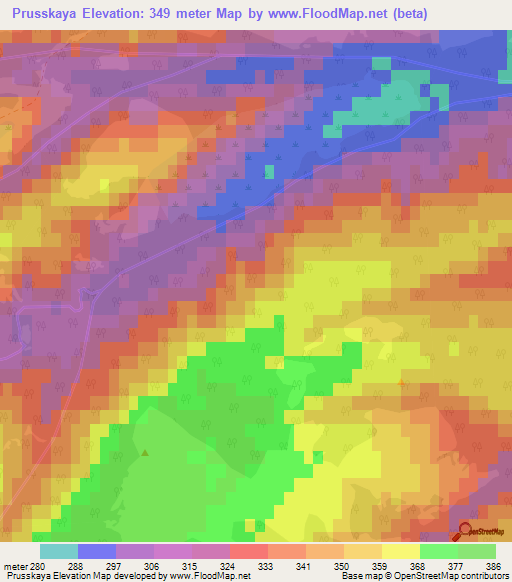 Prusskaya,Russia Elevation Map