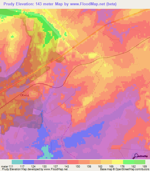 Prudy,Russia Elevation Map