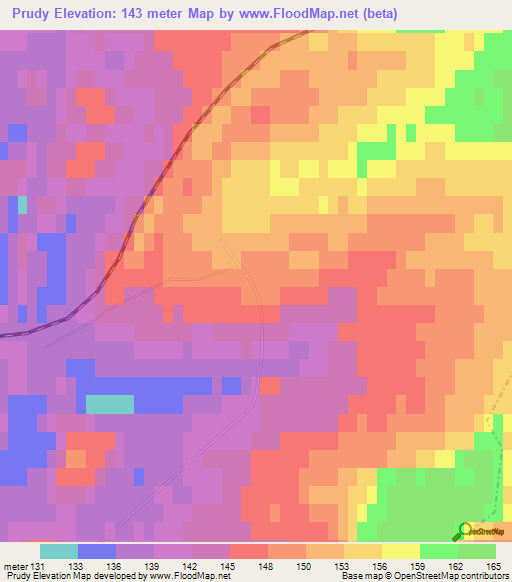 Prudy,Russia Elevation Map