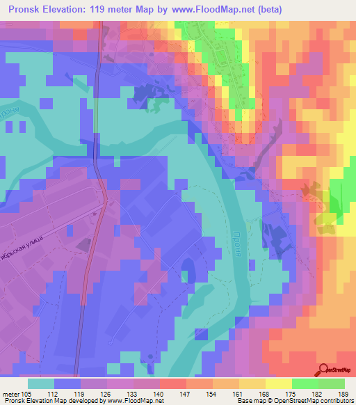 Pronsk,Russia Elevation Map